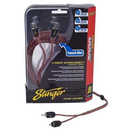 STINGER ELECTRONICS Stinger Audiophile 2 Channel Directional Twisted Pair Stereo Interconnect 4000 Series 1.5 Feet SI421.5